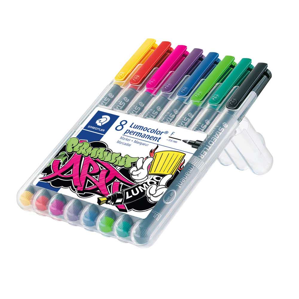 Staedtler, Foliopis wodoodporny Lumocolor, F, 8 kolorów, w etui S 318 WP8 - obrazek 4