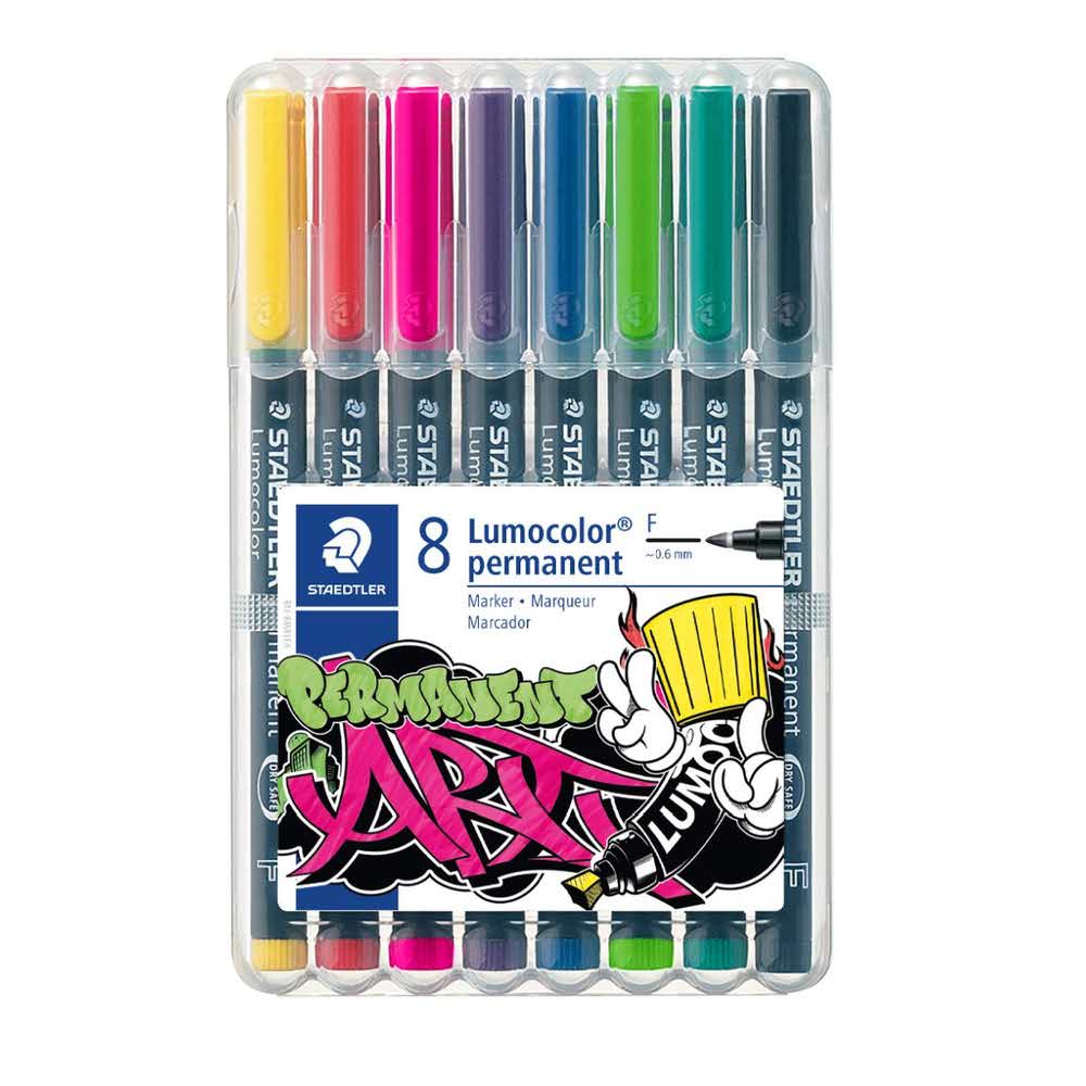 Staedtler, Foliopis wodoodporny Lumocolor, F, 8 kolorów, w etui S 318 WP8