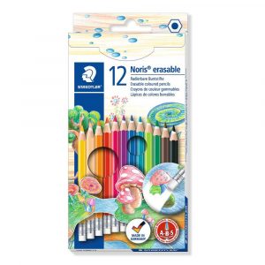 Staedtler, Kredki ołówkowe Noris Club, sześciokątne, usuwalne, 12 kolorów, z gumką S 144 50NC12