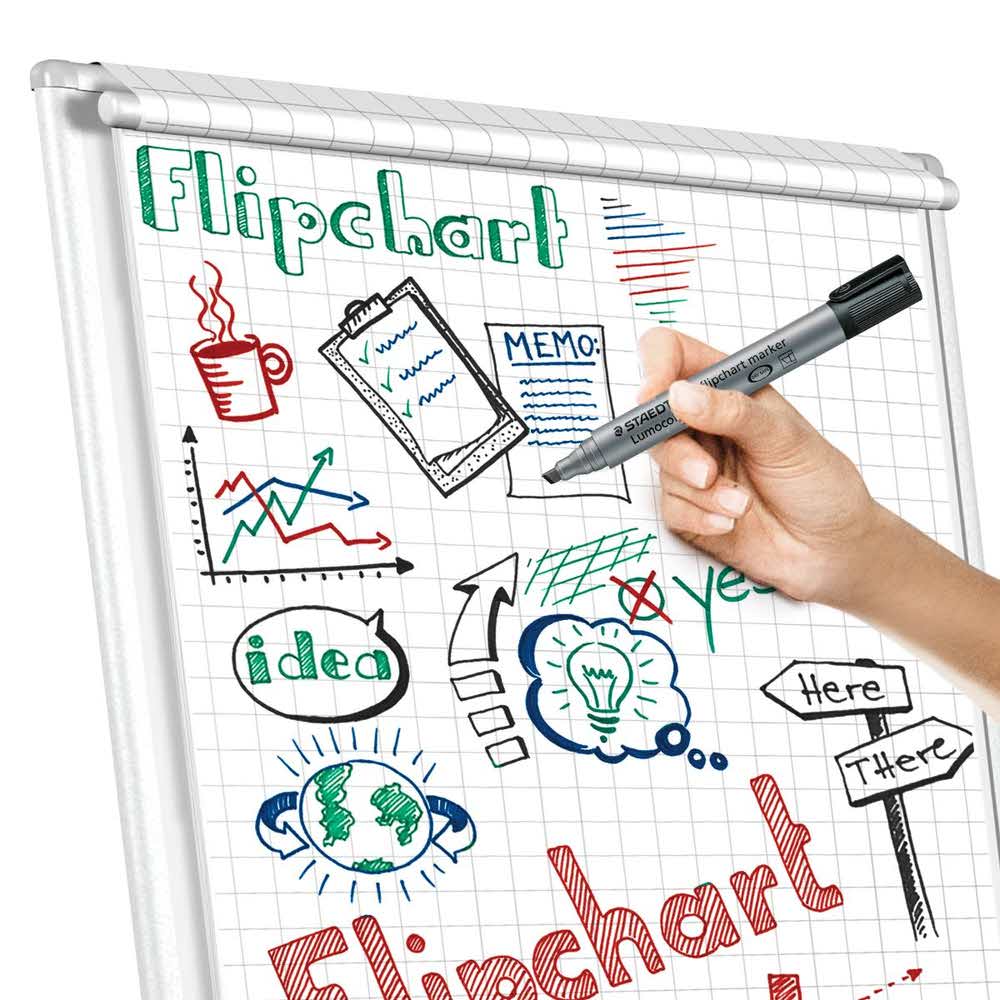 Staedtler, Marker do tablic flipchart Lumocolor, ścięty, 6 kolorów, w etui S 356 B WP6 - obrazek 4