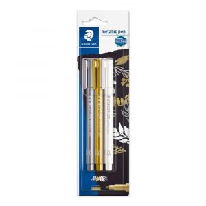 Staedtler, Marker metaliczny, okrągła końcówka, M, 3 kolory S 8323-S BK3