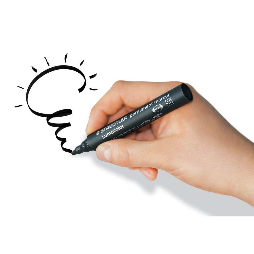 Staedtler, Marker wodoodporny Lumocolor, okrągły, 6 kolorów, w etui S 352 WP6 - obrazek 3