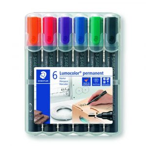 Staedtler, Marker wodoodporny Lumocolor, okrągły, 6 kolorów, w etui S 352 WP6