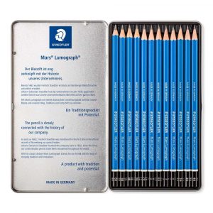 Staedtler, Ołówek sześciokątny Mars Lumograph, 6B do 4H, metalowe pudełko, 12 szt. S 100 G12