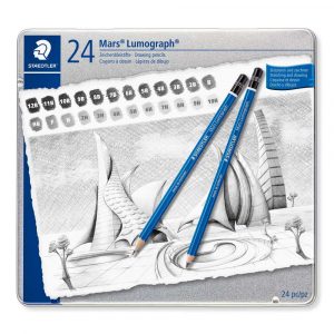 Staedtler, Ołówki Mars Lumograph, 12B-10H, szt. 24, metalowe pudełko S 100 G24