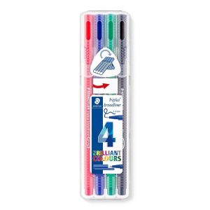 Staedtler, Pisak triplus broadliner, 0.8 mm, 4 szt., w etui S 338 SB4