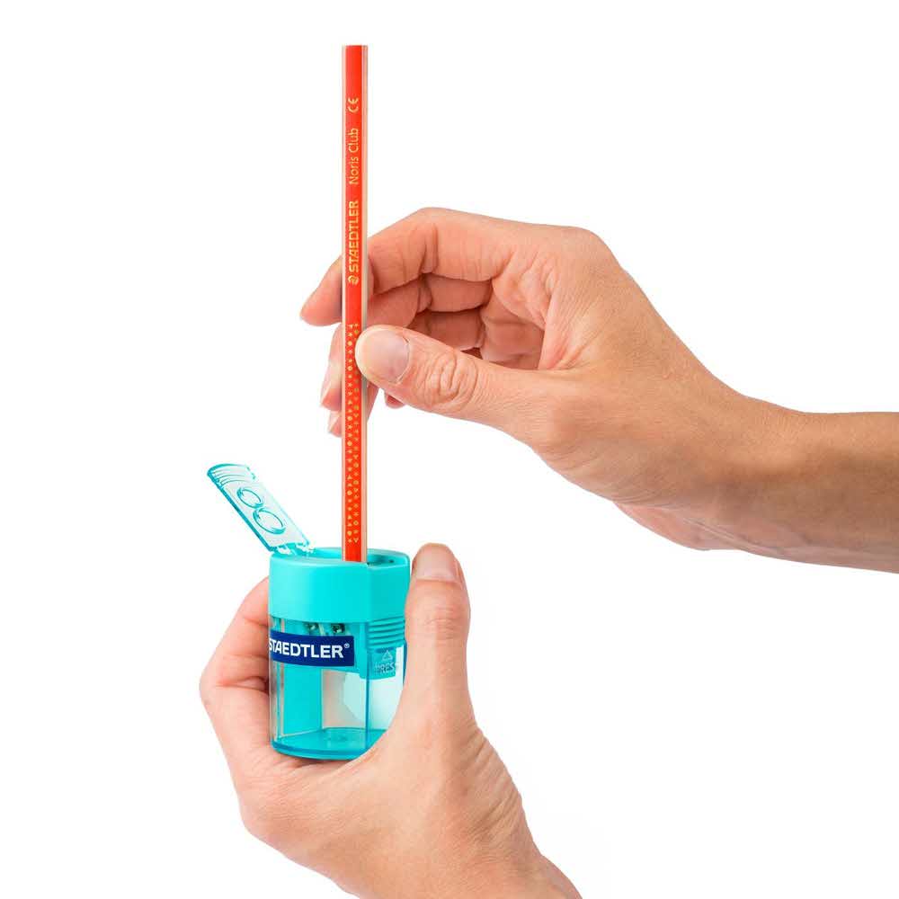 Staedtler, Temperówka z pojemnikiem, cyjan, podwójna S 512 006-37 - obrazek 4