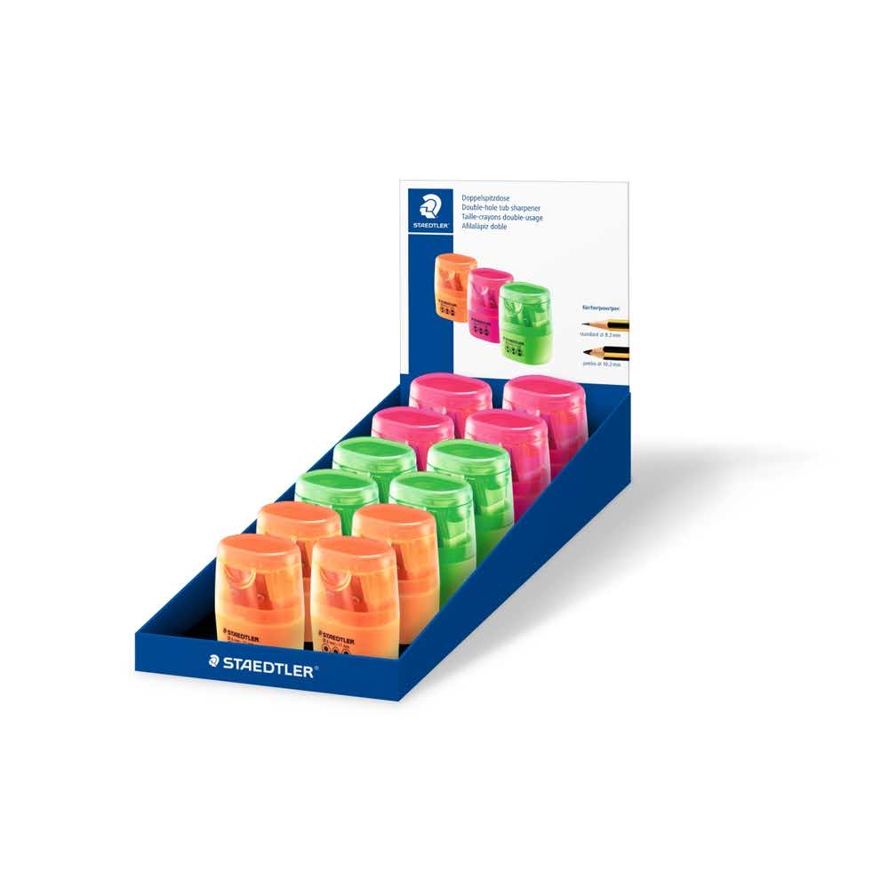 Staedtler, Temperówka z pojemnikiem NEON, podwójna S 512 60 F-S