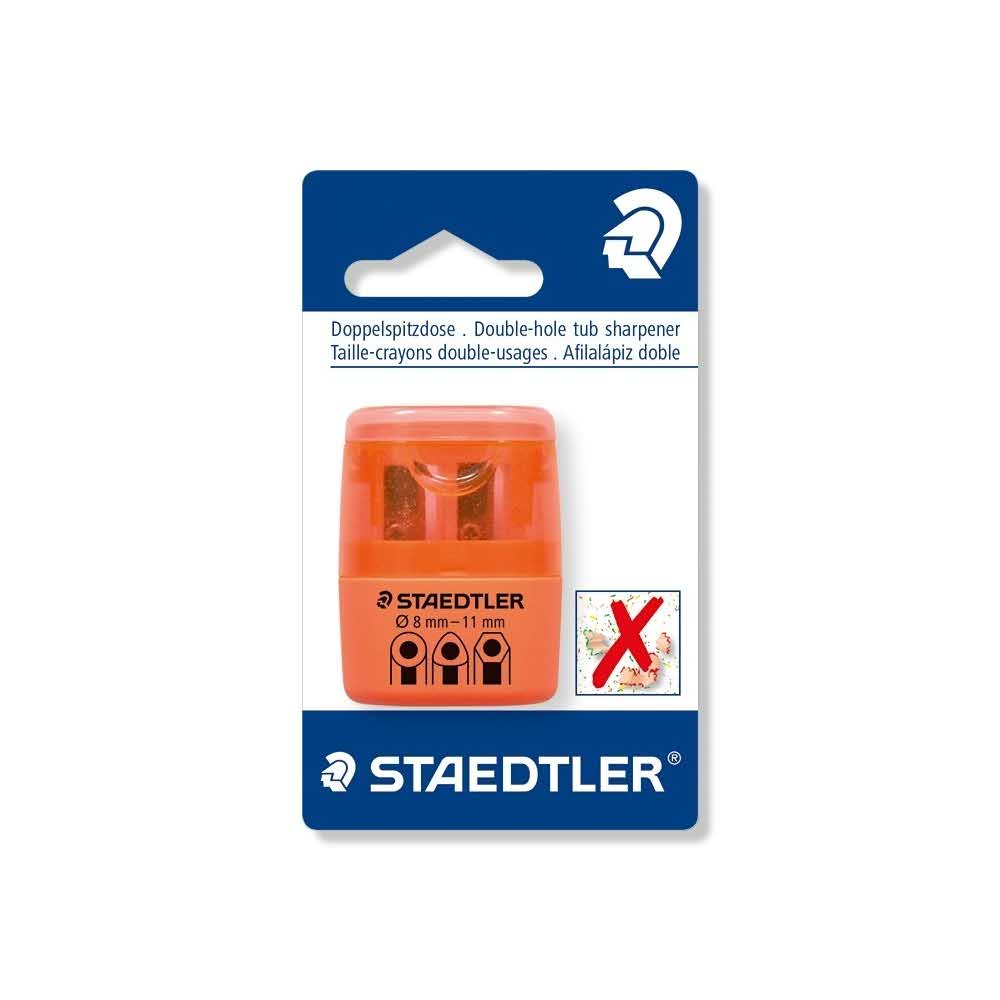 Staedtler, Temperówka z pojemnikiem, pomarańczowy neon, podwójna S 512 60F4BK