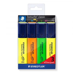 Staedtler, Zakreślacz Textsurfer® classic, 3+1 kolory w etui S 364-S WP4P