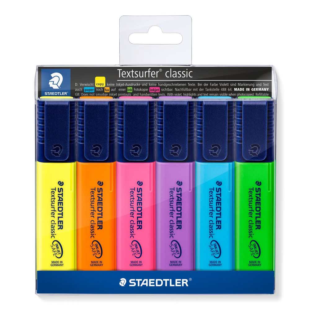 Staedtler, Zakreślacz Textsurfer® classic, 6 kolorów w etui S 364 WP6