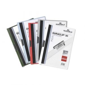 220009 DURABLE DURACLIP Original 30 skoroszyt zaciskowy A4 1-30 k. pomarańczowy