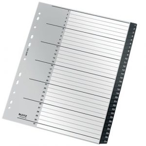 12180000 Przekładki Recycle 1 - 31, A4, PP Leitz czarne