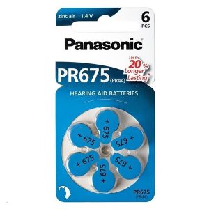 Bateria cynkowo powietrzna. do aparatow słuchowych 1.4V Panasonic blistr 6 pack