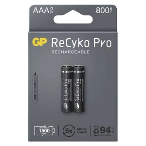 Akumulatorki AAA HR03 1.2V 800 mAh GP kartonik 2 pack ReCyko Pro
