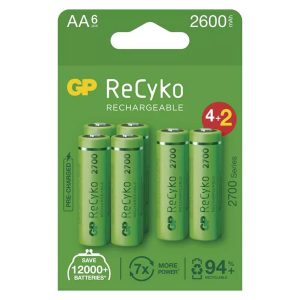 Akumulatorki AA HR6 1.2V 2600 mAh GP kartonik 6 pack ReCyko