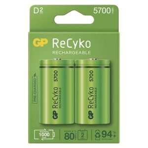 Akumulatorki D HR20 1.2V 5700 mAh GP kartonik 2 pack ReCyko
