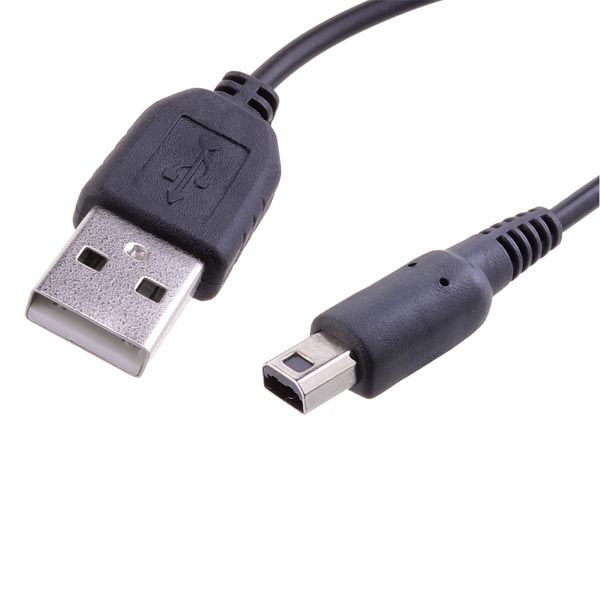 USB kabel 2.0 USB A samec Nintendo 3DS M 1.2m okrągły czarny Avacom
