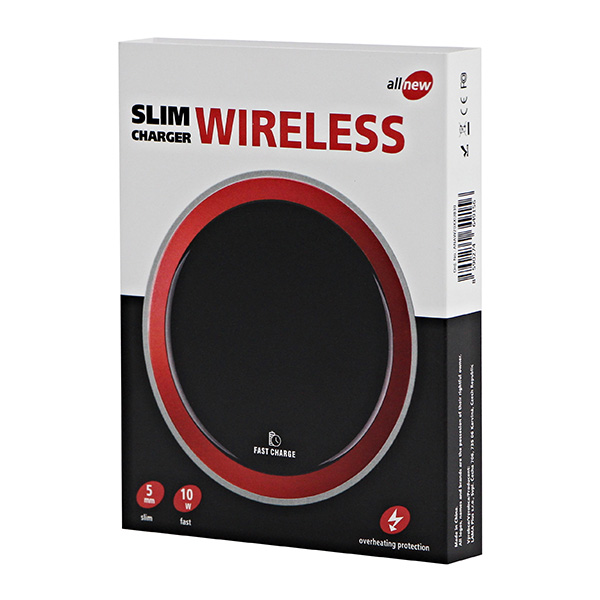 All New Bezprzewodowa ładowarka ultra cienki do telefonow czerwona 5 9V 10W ochrona przed przegrzaniem Qi - obrazek 5