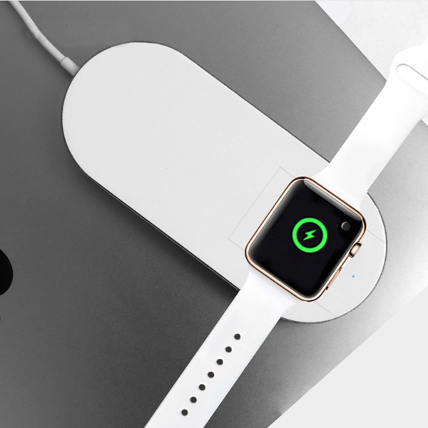 ładowarka bezprzewodowa 2 w 1 do telefonow i Apple Watch biała 5V 10W Qi - obrazek 8