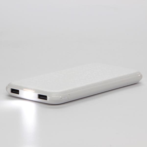 Powerbank Li ion 5V 10000mAh do ładowania telefonow i innych urządzeń 2 złącza biała - obrazek 6