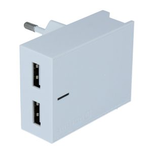 Zasilacz  sieciowy adapter SWISSTEN 15W 2 portowy USB A kabel Lightning Mfi Smart IC stojak na telefon