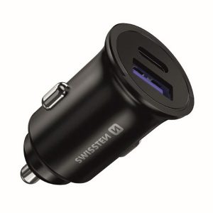 Ładowarka samochodowa SWISSTEN 36W 2 portowy USB C USB A