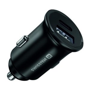 Ładowarka samochodowa SWISSTEN 30W 2 portowy USB C USB A Iphone 12