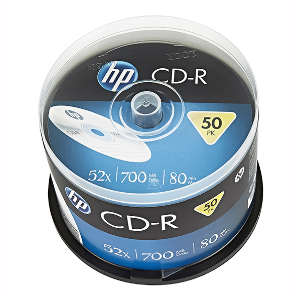HP CD R CRE00017 3 69307 50 pack 700MB 52x 80min. 12cm bez możliwości nadruku spindle do archiwizacji danych