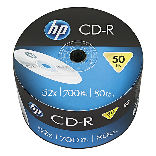 HP CD R CRE00070 3 69300 50 pack 700MB 52x 80min. 12cm bez możliwości nadruku bulk do archiwizacji danych
