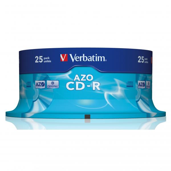 Verbatim CD R 43352 AZO Crystal 25 pack 700MB 52x 80min. 12cm bez możliwości nadruku cake box do archiwizacji danych - obrazek 4