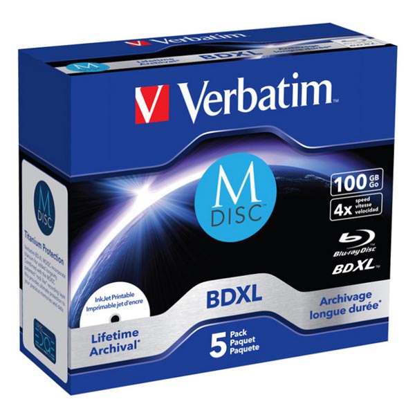 Verbatim MDISC Lifetime archival BDXL 100GB jewel box 43834 4x 5 pack - obrazek 2