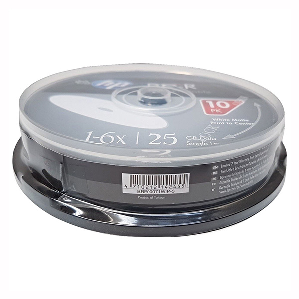 HP BD R Single Layer 25GB Standard cake box BRE00071WIP 3 6x 10 pack do archiwizacji danych