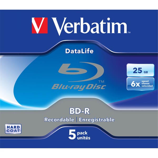 Verbatim BD R Datalife 25GB jewel box 43836 6x 5 pack