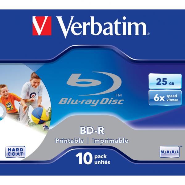 Verbatim BD R Single Layer Printable ScratchGuard Plus 25GB jewel box 43713 6x 10 pack do archiwizacji danych - obrazek 2