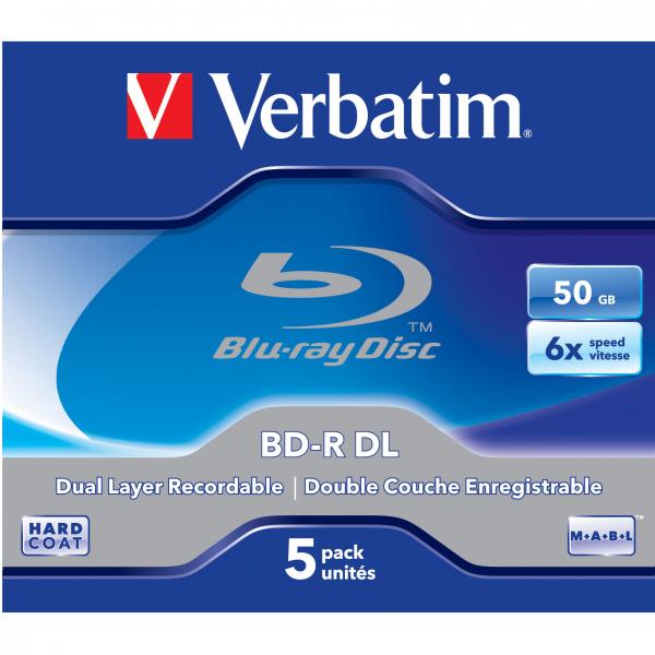 Verbatim BD R Dual Layer 50GB jewel box 43748 6x 5 pack do archiwizacji danych
