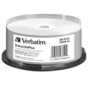 Verbatim BD R 50GB spindle 43749 6x 25 pack do archiwizacji danych