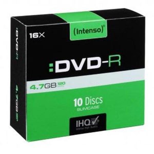 Intenso DVD R 4101652 4.7GB 16x slim case 10 pack bez możliwości nadruku 12cm do archiwizacji danych