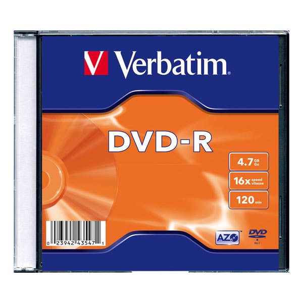Verbatim DVD R Matt Silver 43547 4.7GB 16x slim box 20 pack bez możliwości nadruku 12cm do archiwizacji danych
