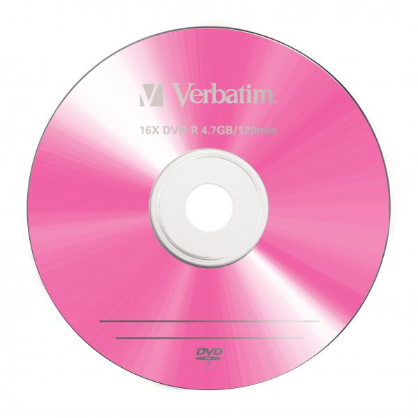 Verbatim DVD R Colour 43557 4.7GB 16x slim box 5 pack bez możliwości nadruku 12cm do archiwizacji danych - obrazek 2