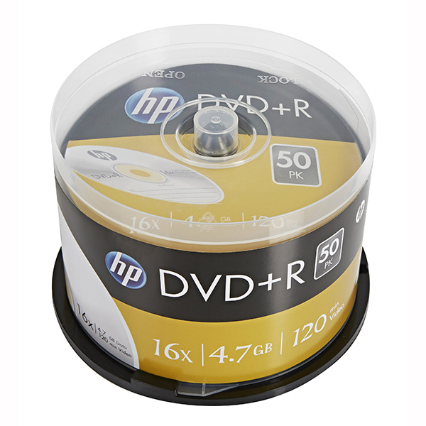 HP DVD+R DRE00026 3 69319 4.7GB 16x spindle 50 pack bez możliwości nadruku 12cm do archiwizacji danych