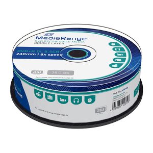 Mediarange DVD+R MR469 8.5GB 8x cake box 25 pack bez możliwości nadruku 12cm Double Layer do archiwizacji danych