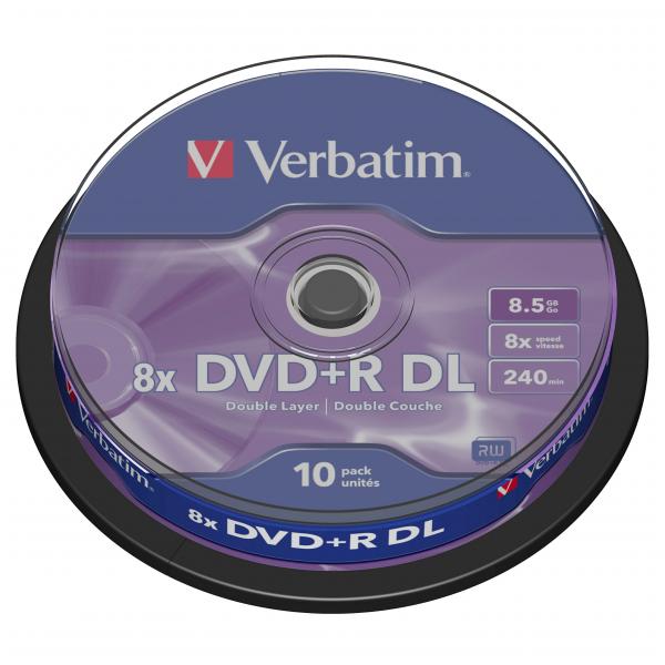 Verbatim DVD+R DL Double Layer Matt Silver 43666 8.5GB 8x spindle 10 pack bez możliwości nadruku 12cm do archiwizacji dan
