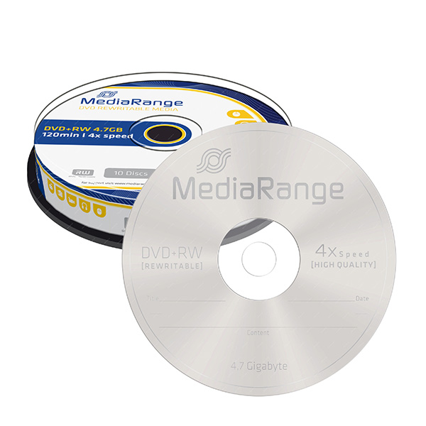 Mediarange DVD+RW Double Layer Gnkjet Printable MR451 4.7GB 4x cake box 10 pack bez możliwości nadruku 12cm do archiwizac - obrazek 2