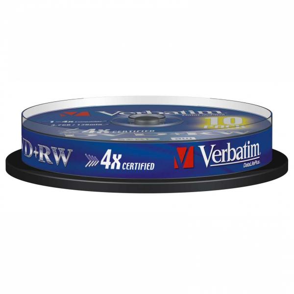 Verbatim DVD+RW Matt Silver 43488 4.7GB 4x spindle 10 pack bez możliwości nadruku 12cm do archiwizacji danych