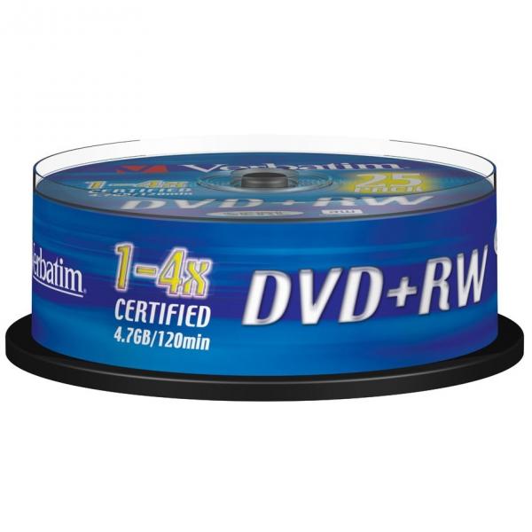 Verbatim DVD+RW Matt Silver 43489 4.7GB 4x spindle 25 pack bez możliwości nadruku 12cm do archiwizacji danych - obrazek 2