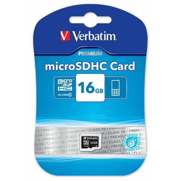 Verbatim Karta pamięci Micro Secure Digital Card Premium 16GB micro SDHC 44010 UHS I U1 Class 10