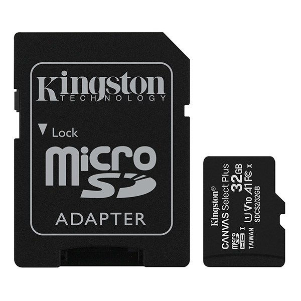Kingston karta Canvas Select Plus 32GB micro SDHC SDCS2 32GB UHS I U1 Class 10 z adapterm A1
