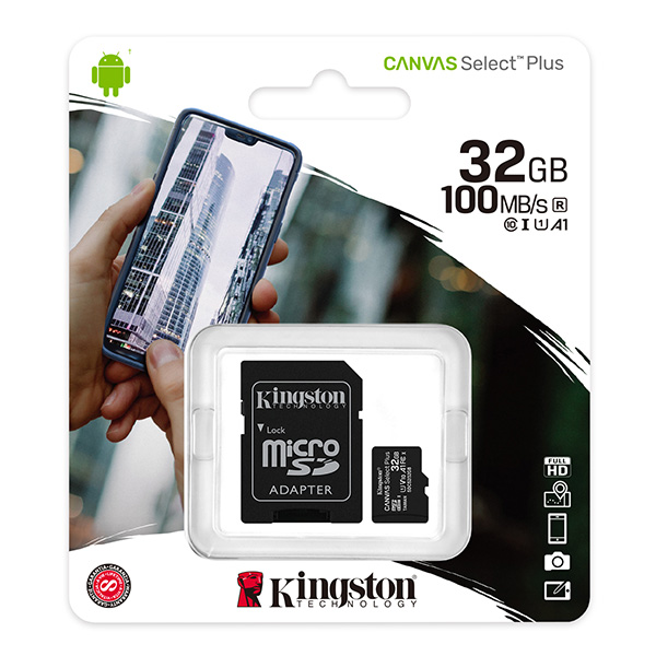 Kingston karta Canvas Select Plus 32GB micro SDHC SDCS2 32GB UHS I U1 Class 10 z adapterm A1 - obrazek 3