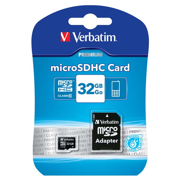 Verbatim Karta pamięci Micro Secure Digital Card Premium 32GB micro SDHC 44083 UHS I U1 Class 10 z adapterm